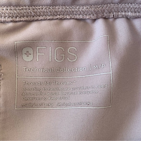 Figs Gray Straight Leg Pants with Green Drawstring - Picture 8 of 10